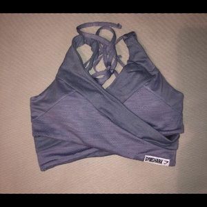 Gymshark True Texture Bra in Steal Blue